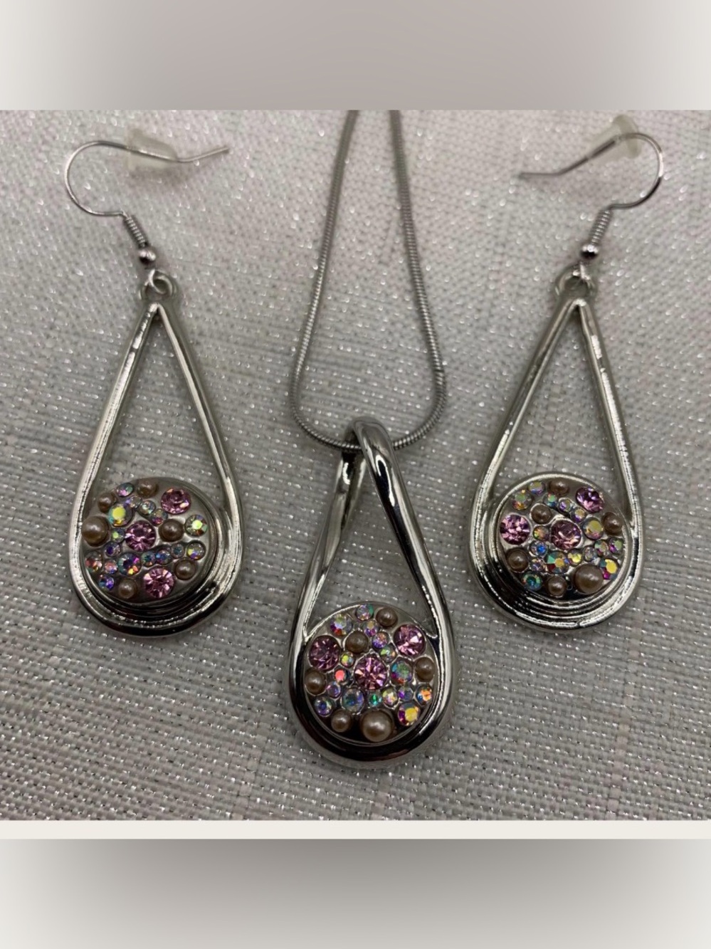 PETITE CHARM - Drop Style Matching Snap Button Necklace & Earrings - 12mm/13m